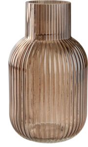 Ваза скляна темно коричнева 21 х 12 см