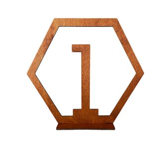 Номерок дерев'яний багатогранник 15 х 16.5 см