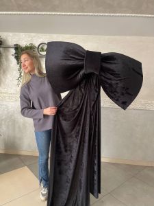 Бант чорний велюровий