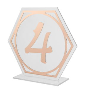 Номерок золотий шестикутний