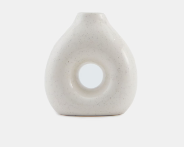 Ваза для квітів керамічна біла 14 cм x 13 cм